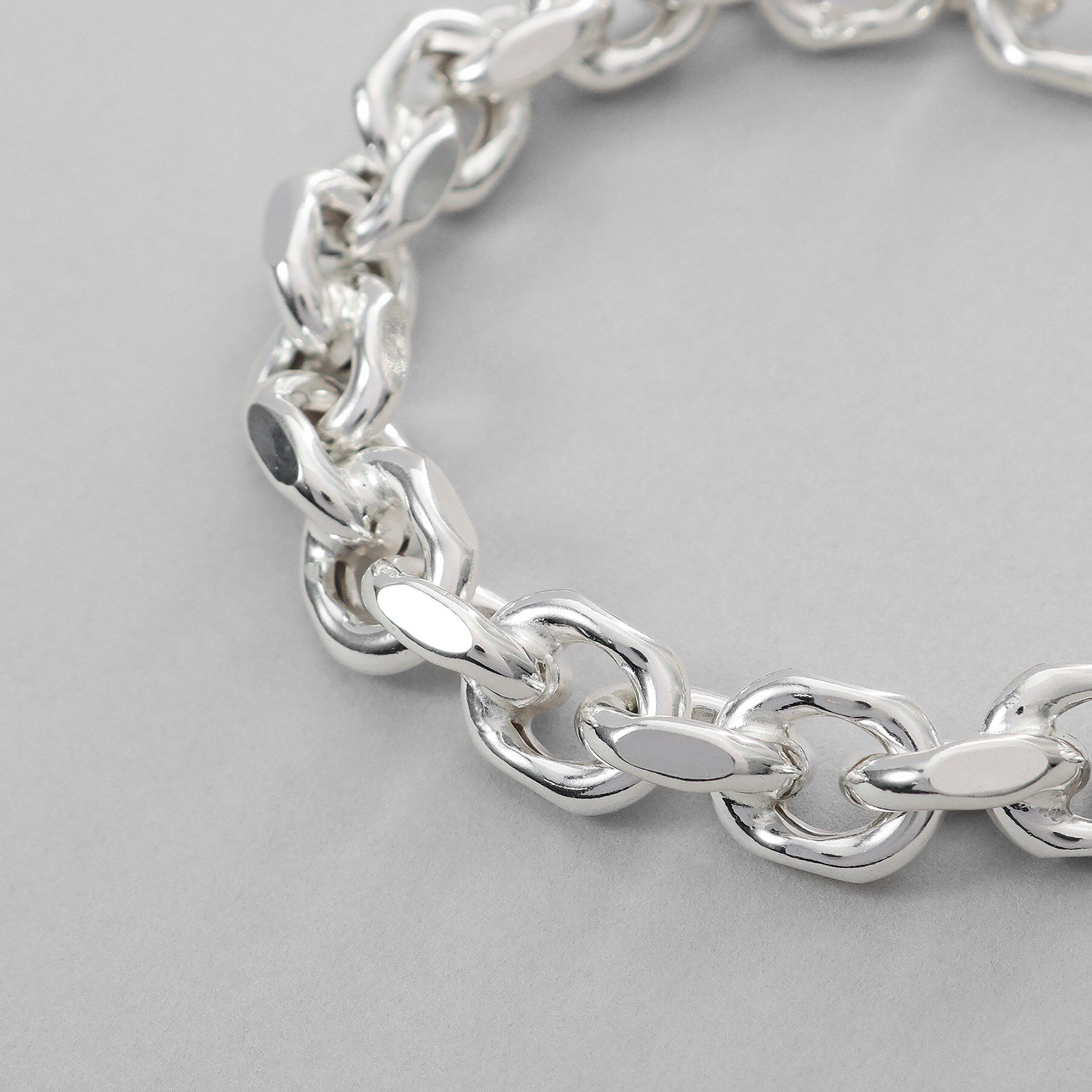 COCOSHNIK ONKITSCH「シルバー デザインチェーン ホロウカットケーブルブレスレット」|ブレスレット・バングル|