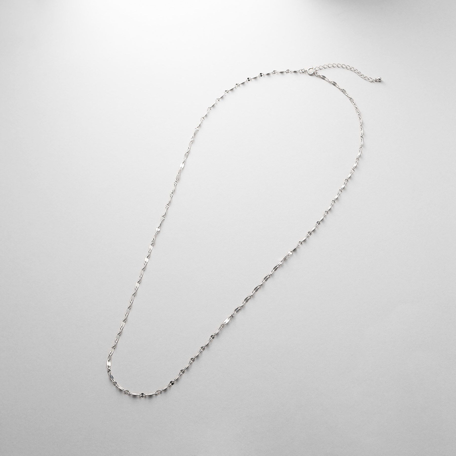 COCOSHNIK ONKITSCH「シルバー デザインチェーン デュアルペタルネックレス（60cm）」|ネックレス|