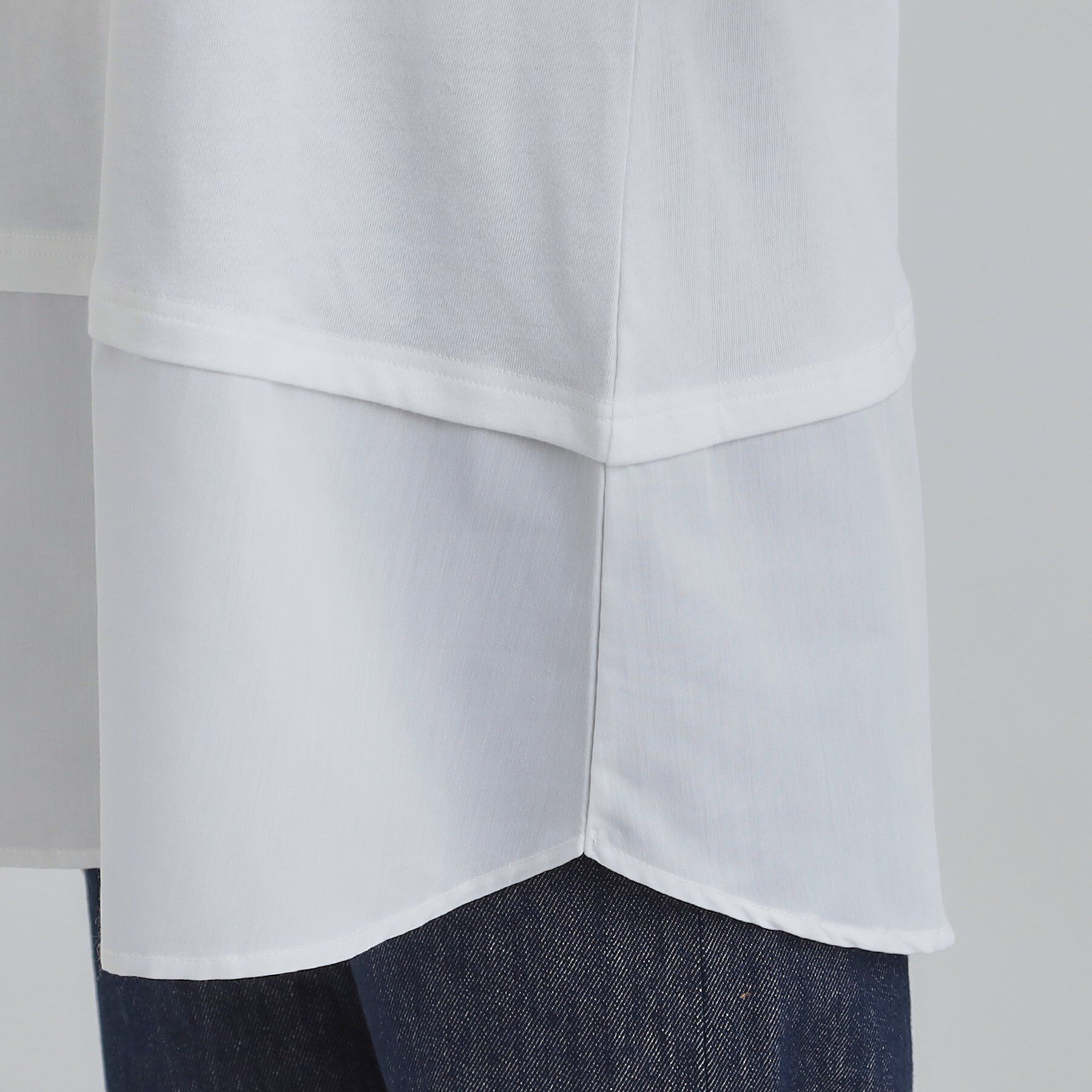 SHOO･LA･RUE「【2点セット/S-LL】時短で決まる もちもちニット＆裾シャツインナー」|その他|