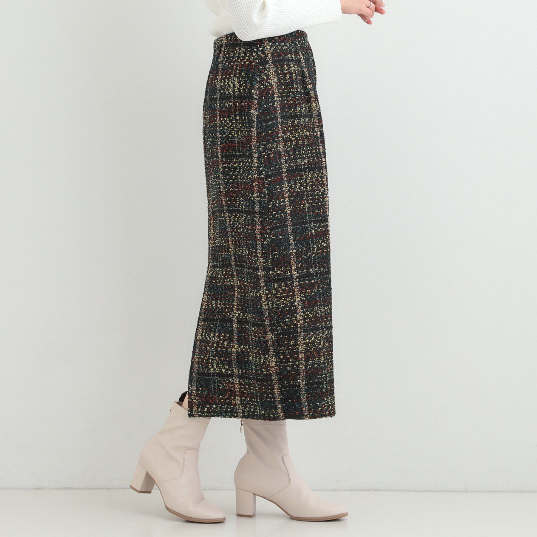 SHOO･LA･RUE「ラメツイードナロースカート」|スカート|