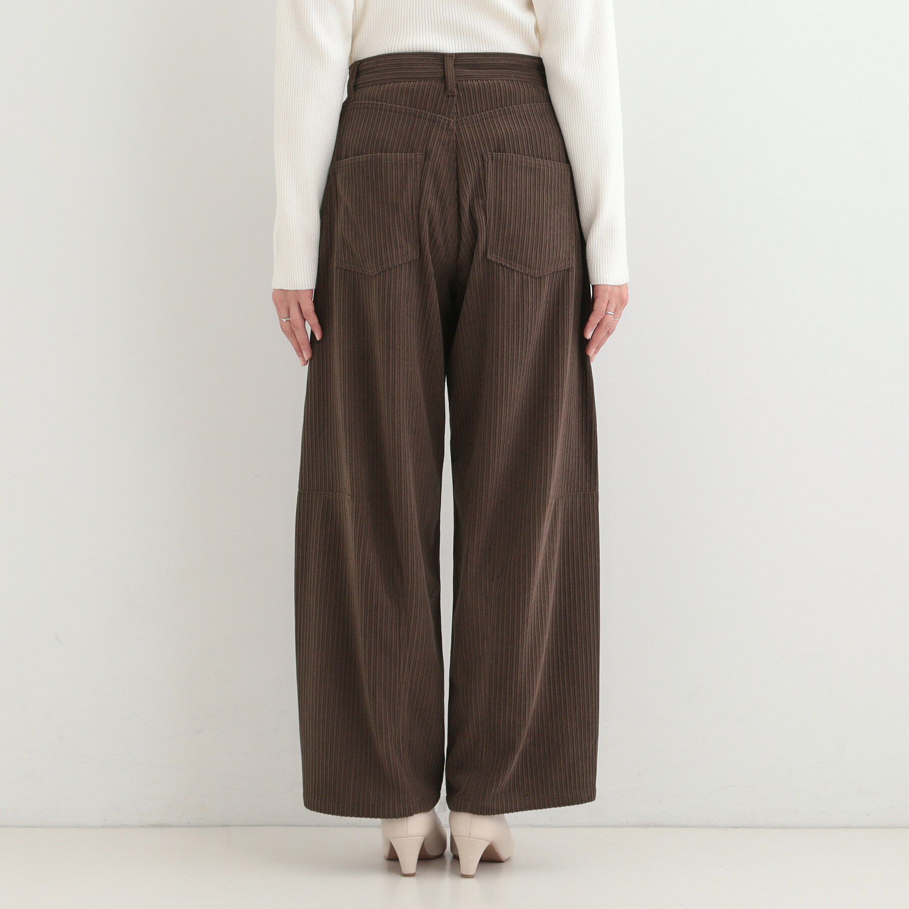 SHOO･LA･RUE「【S-LL】大人っぽく穿ける 股上深め コーデュロイカーブパンツ」|その他|