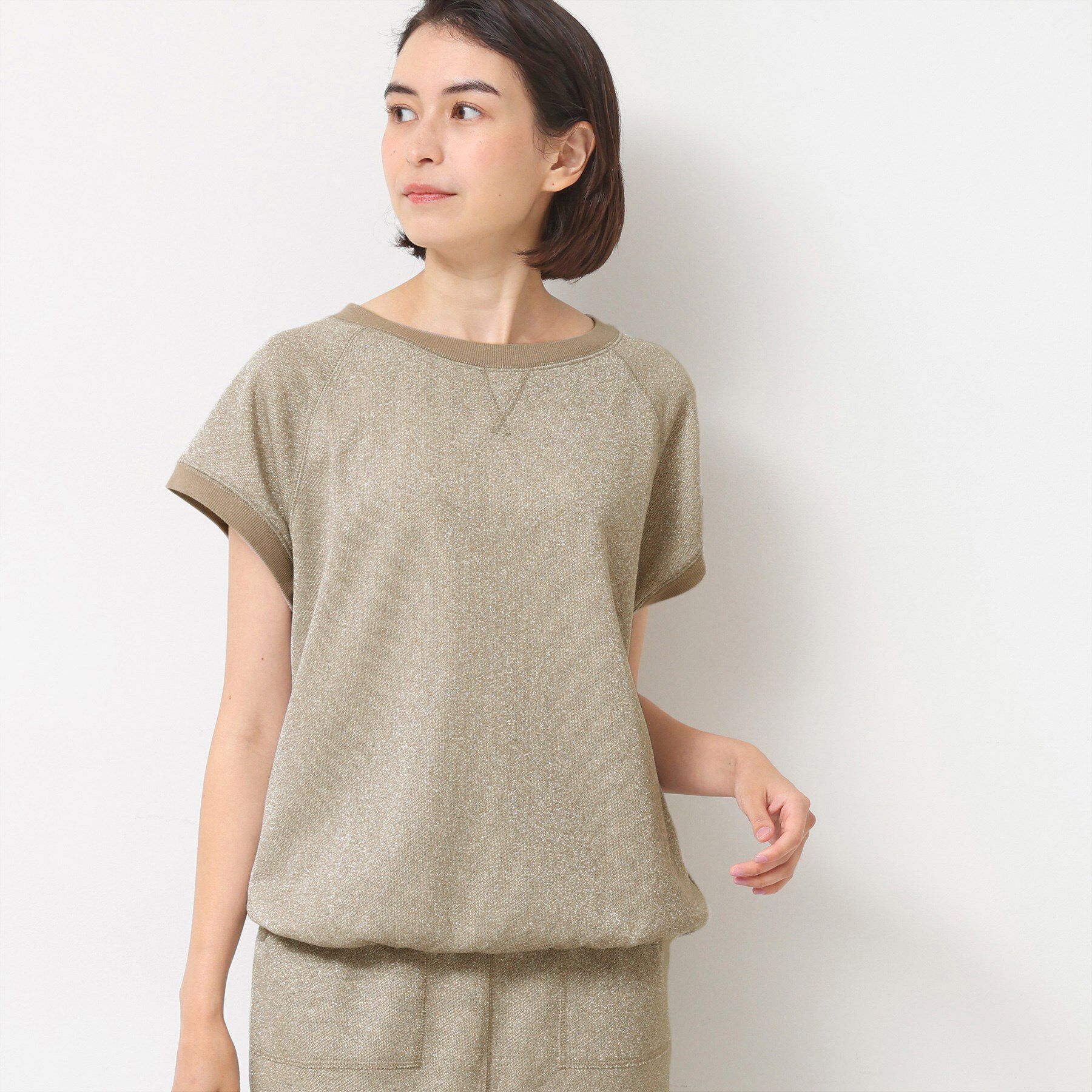 Dessin「【セットアップ可・洗える】ラメ裏毛トップス」|Tシャツ・カットソー|