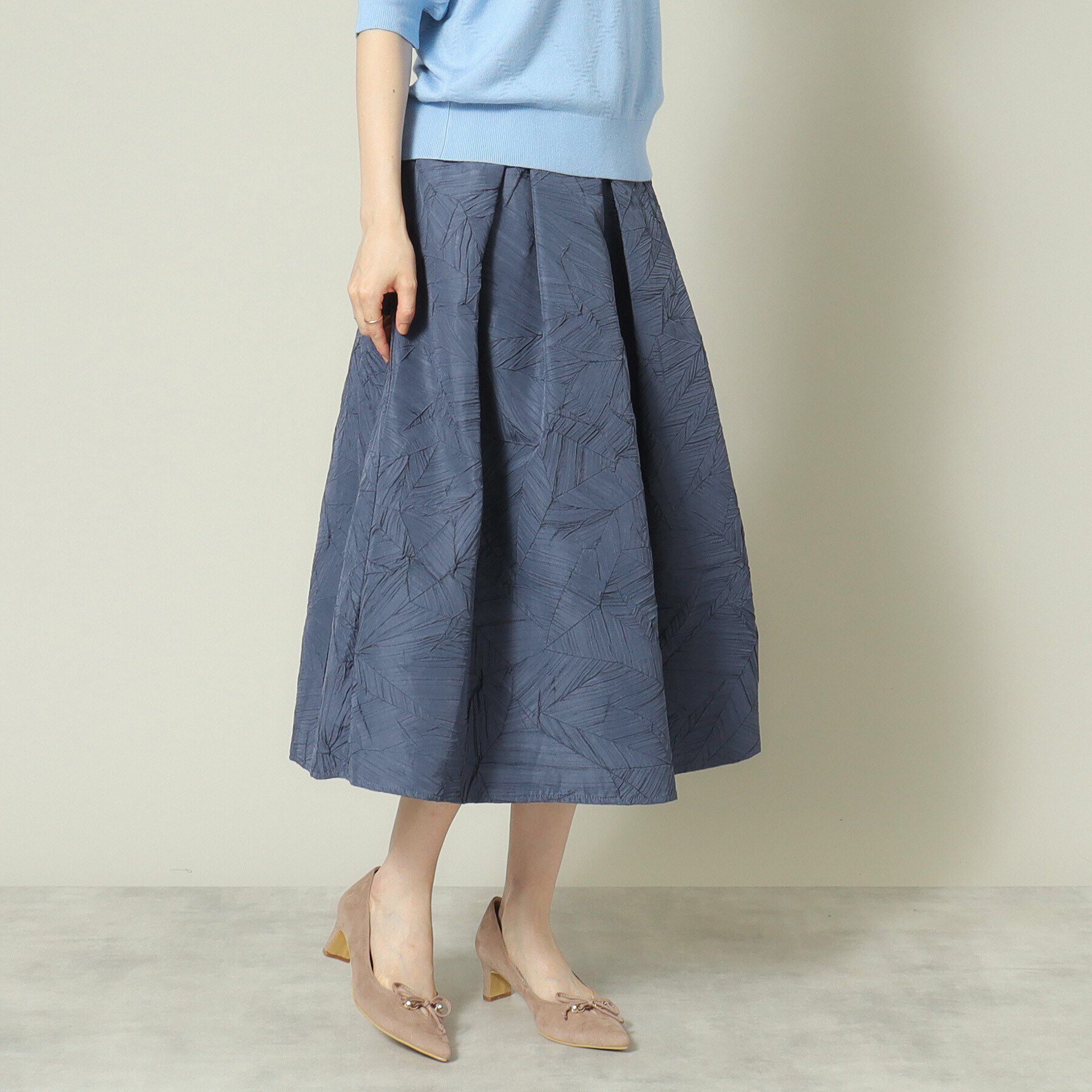 ITS&rsquo;DEMO「【腰回りカバー／ウエストゴム／手洗い可】エンボススカート」|スカート|