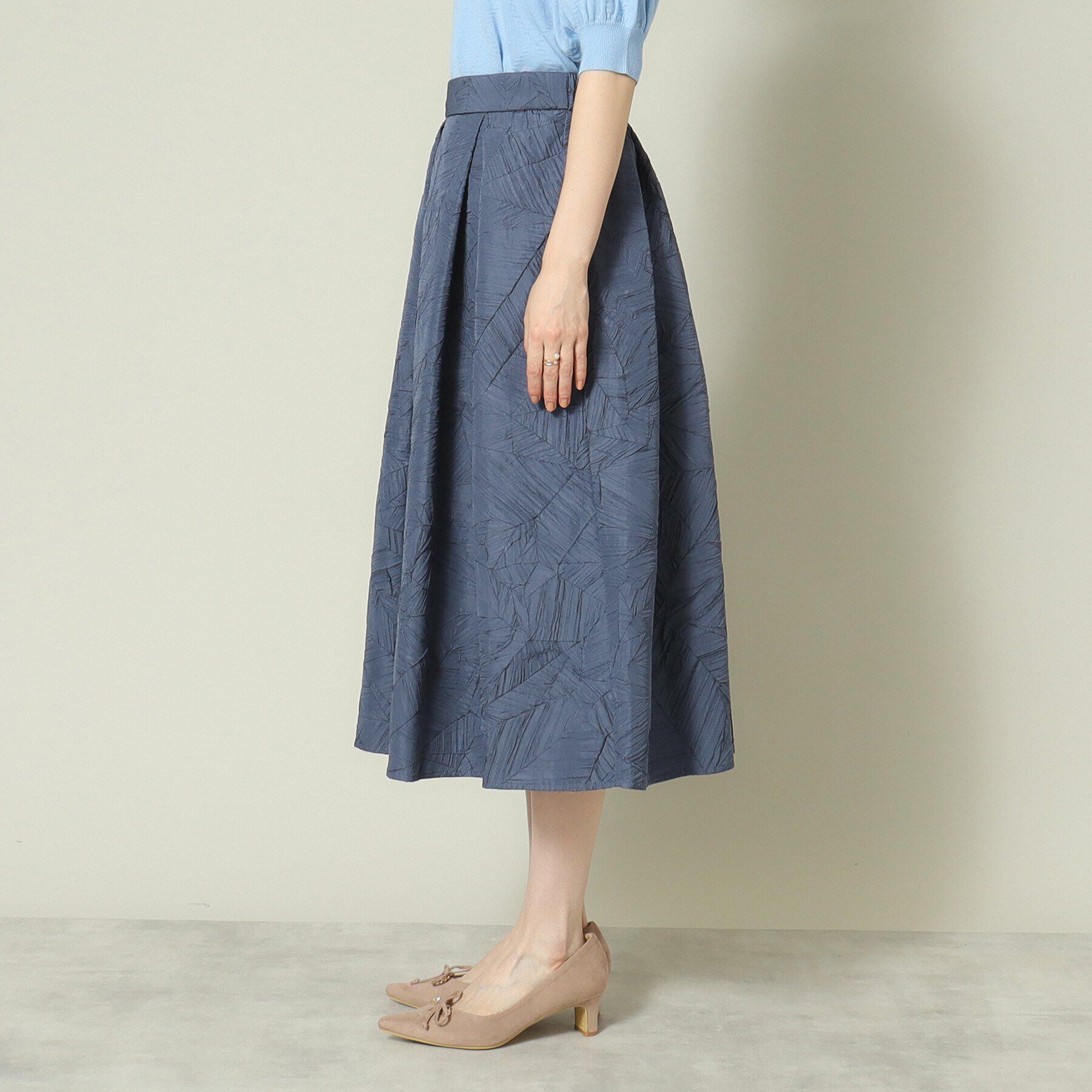 ITS&rsquo;DEMO「【腰回りカバー／ウエストゴム／手洗い可】エンボススカート」|スカート|