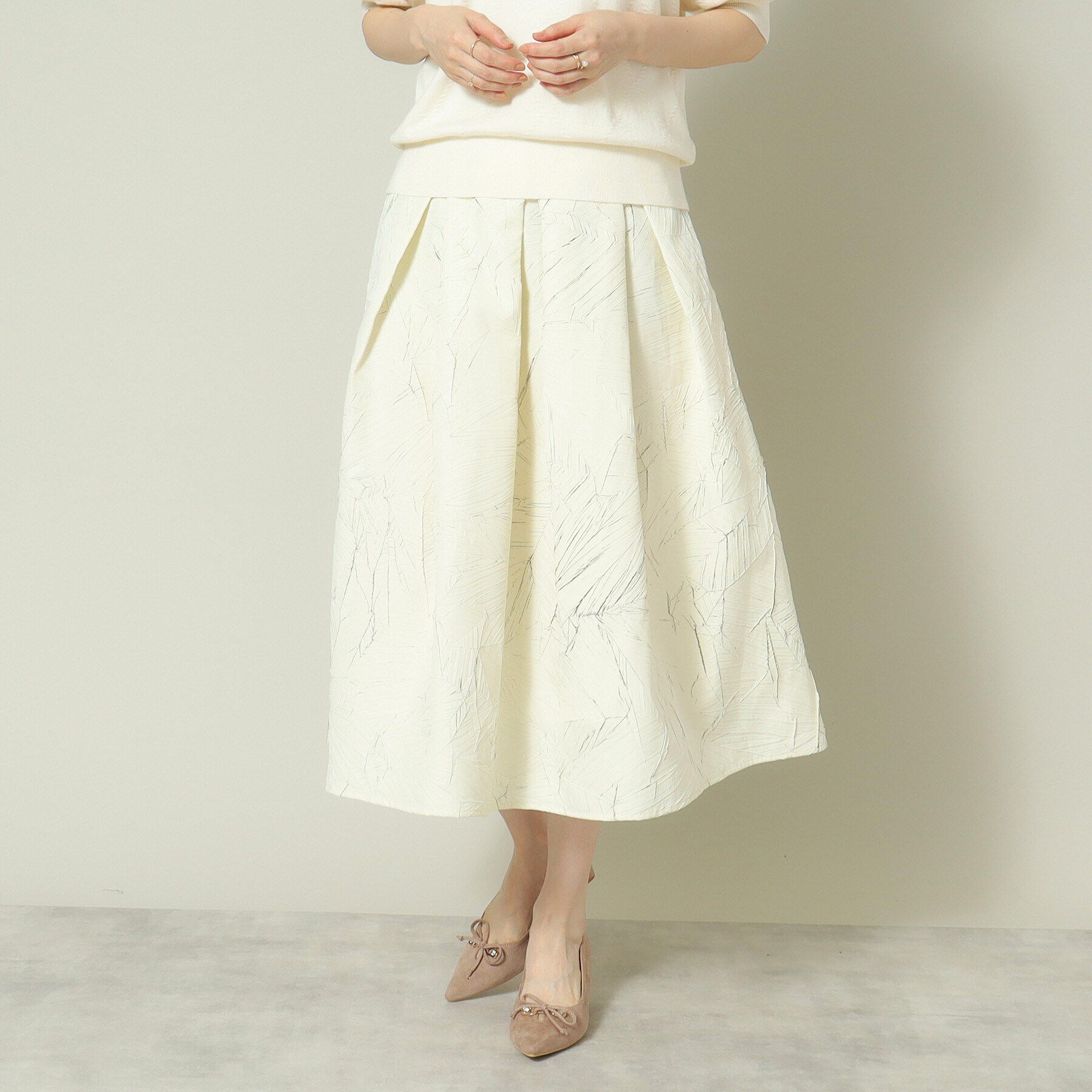 ITS&rsquo;DEMO「【腰回りカバー／ウエストゴム／手洗い可】エンボススカート」|スカート|