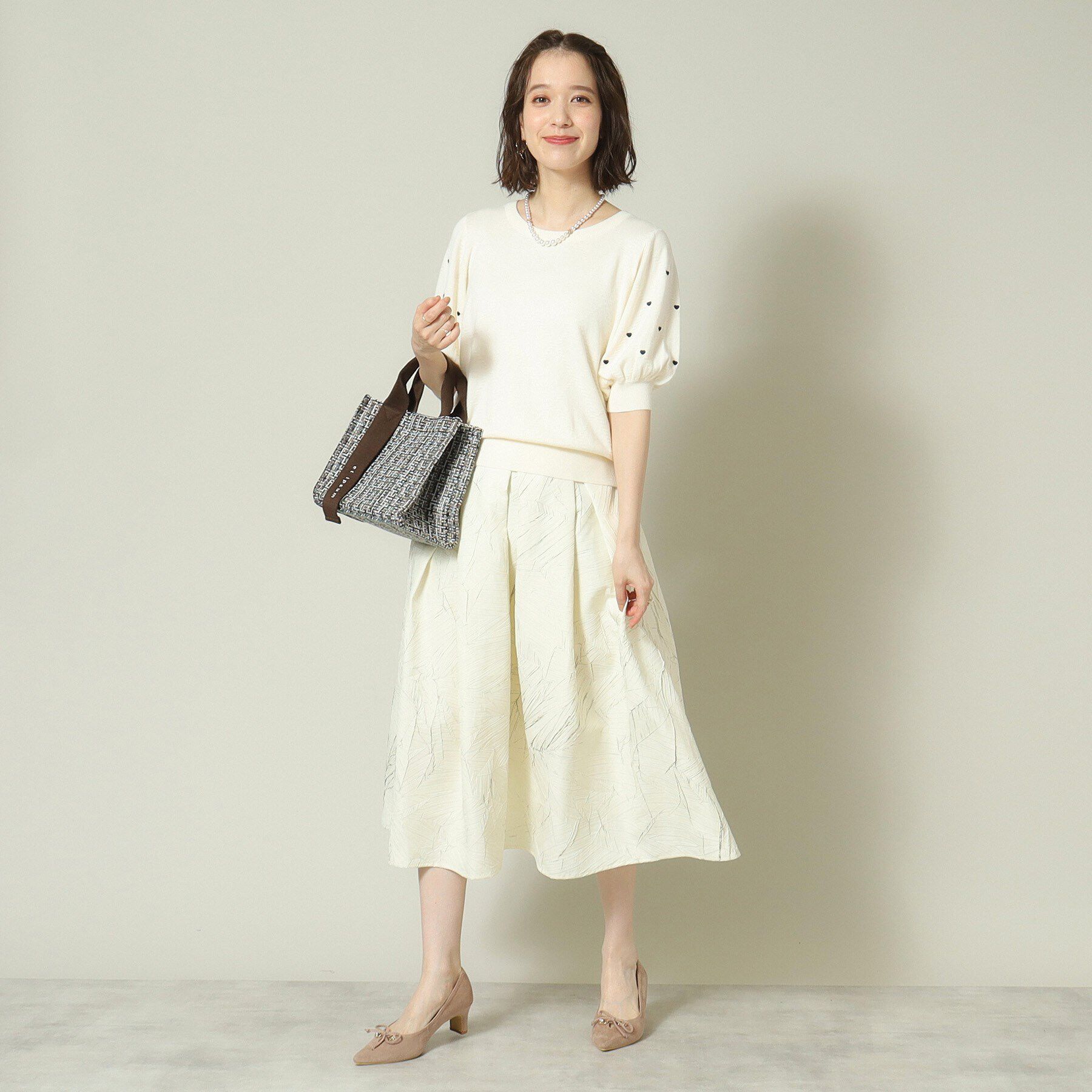 ITS&rsquo;DEMO「【腰回りカバー／ウエストゴム／手洗い可】エンボススカート」|スカート|