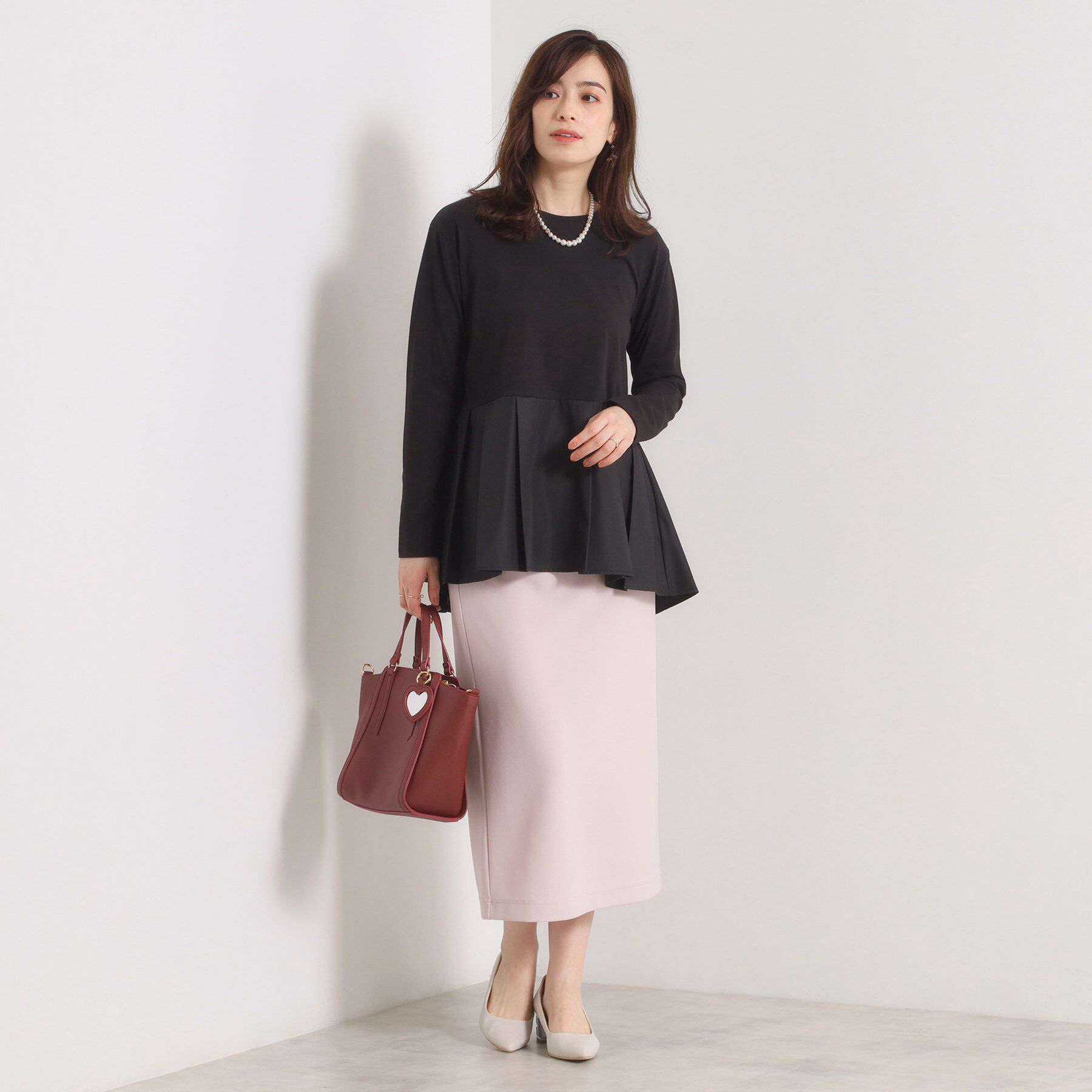 ITS&rsquo;DEMO「【洗濯機OK】布帛コンビ天竺トップス」|Tシャツ・カットソー|