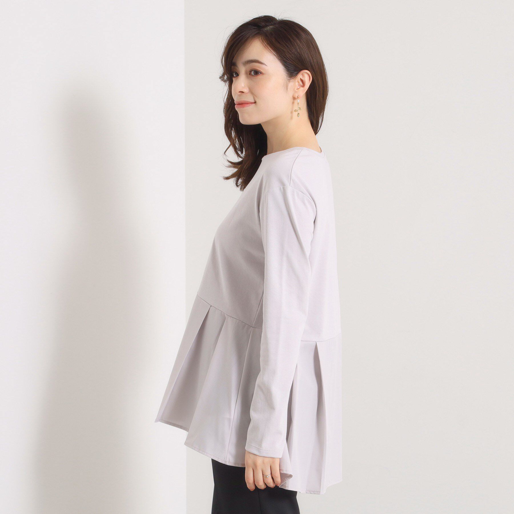 ITS&rsquo;DEMO「【洗濯機OK】布帛コンビ天竺トップス」|Tシャツ・カットソー|