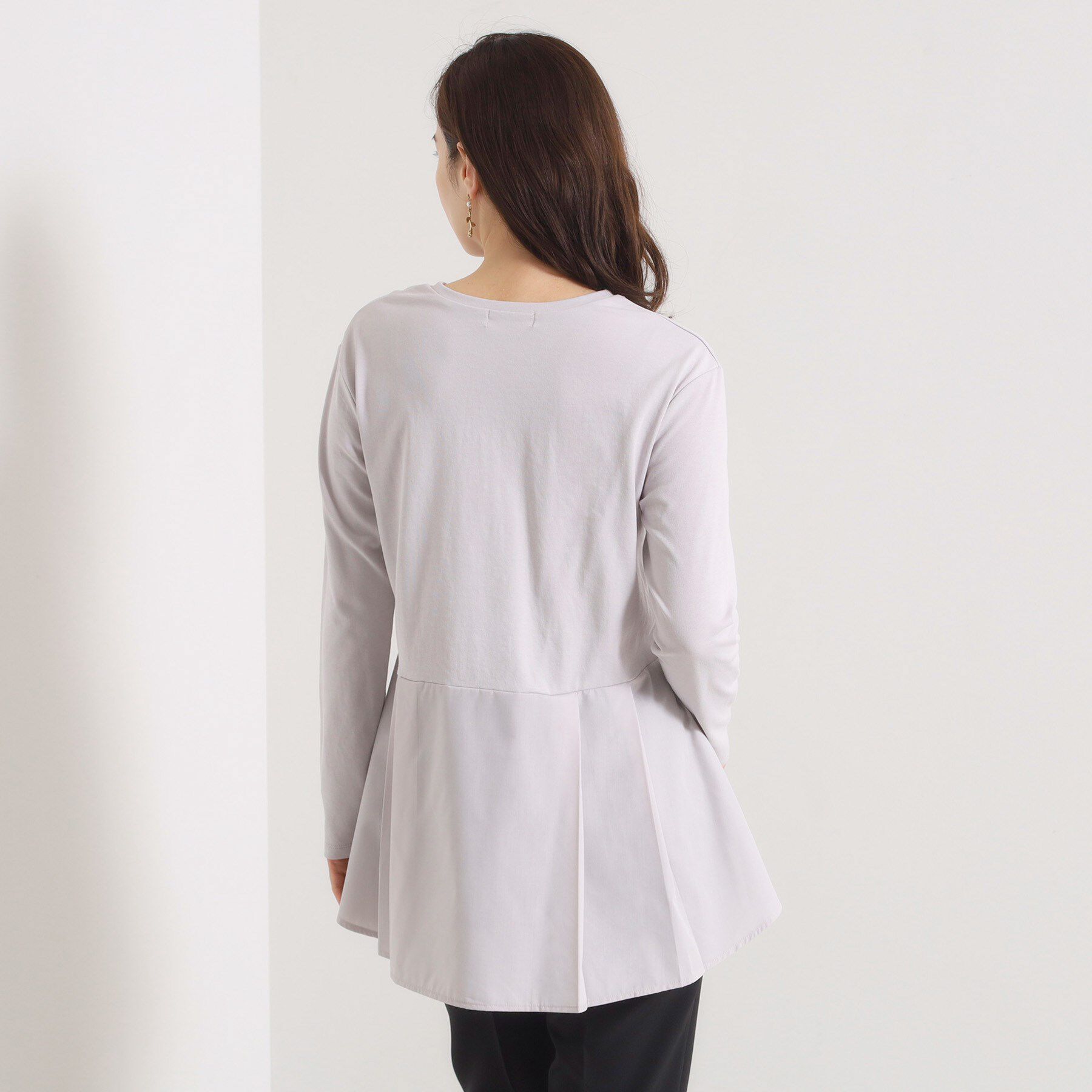 ITS&rsquo;DEMO「【洗濯機OK】布帛コンビ天竺トップス」|Tシャツ・カットソー|