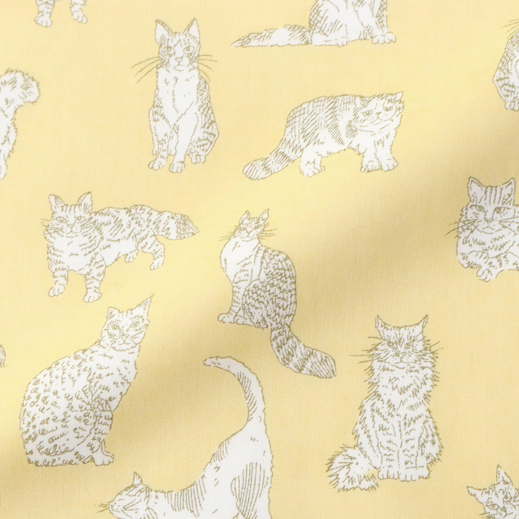 212 KITCHEN STORE「ミャオウ ステッチハンドタオル 25&times;25 YE　 ＜フローレットロンドン ＞」|ハンカチ|