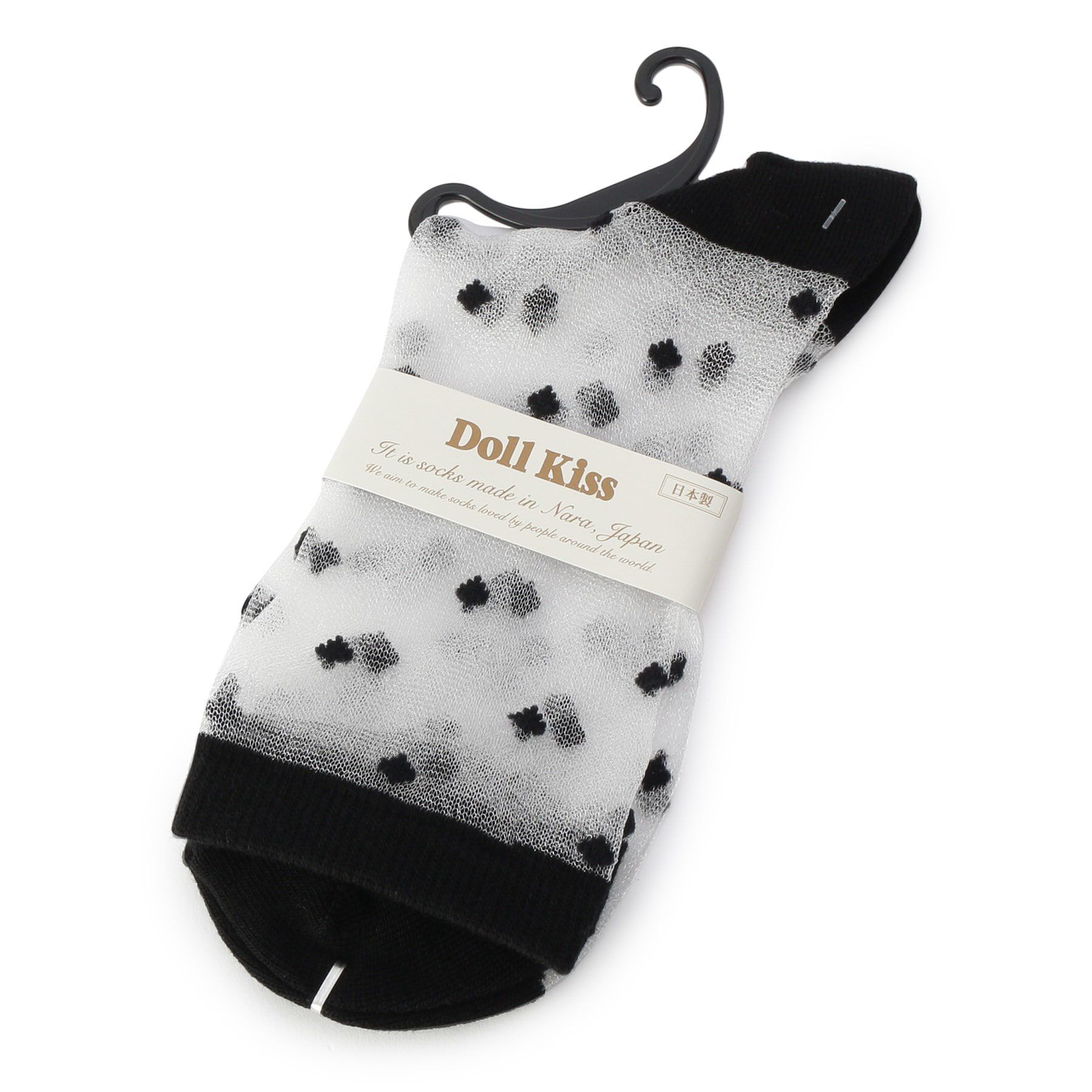 Doll Kiss「テグスドット柄クルーソックス　靴下」|ソックス|ﾌﾞﾗｯｸ(019)