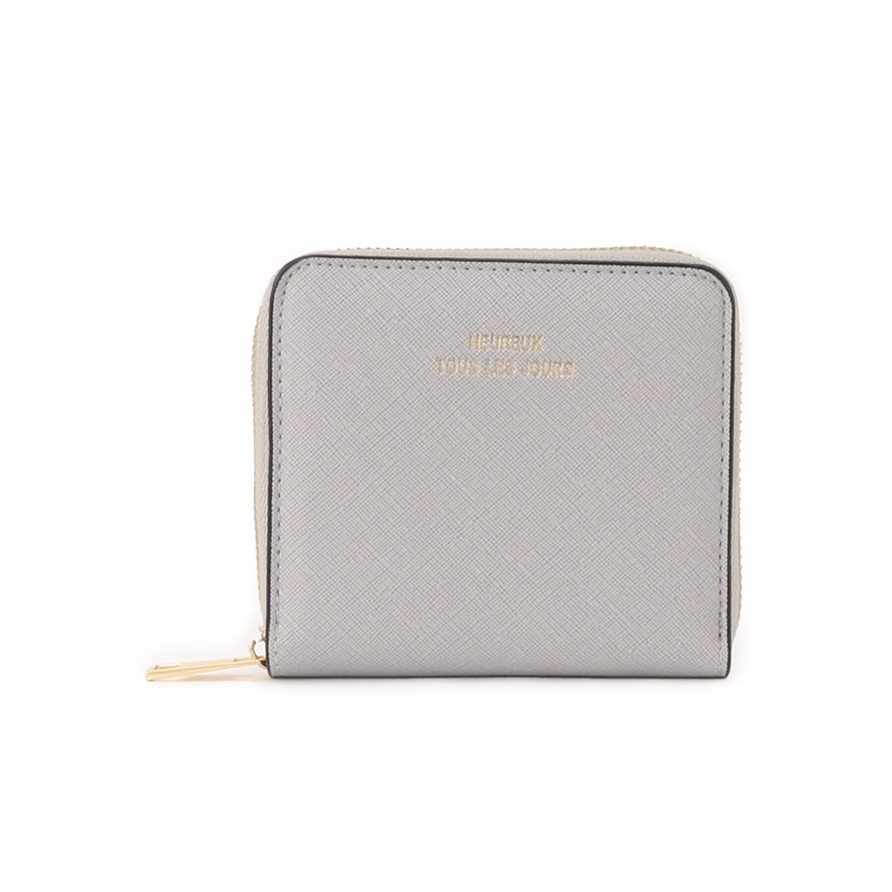 Ober Tashe「角シボミドルラウンド財布」|財布|ライトグレー(011