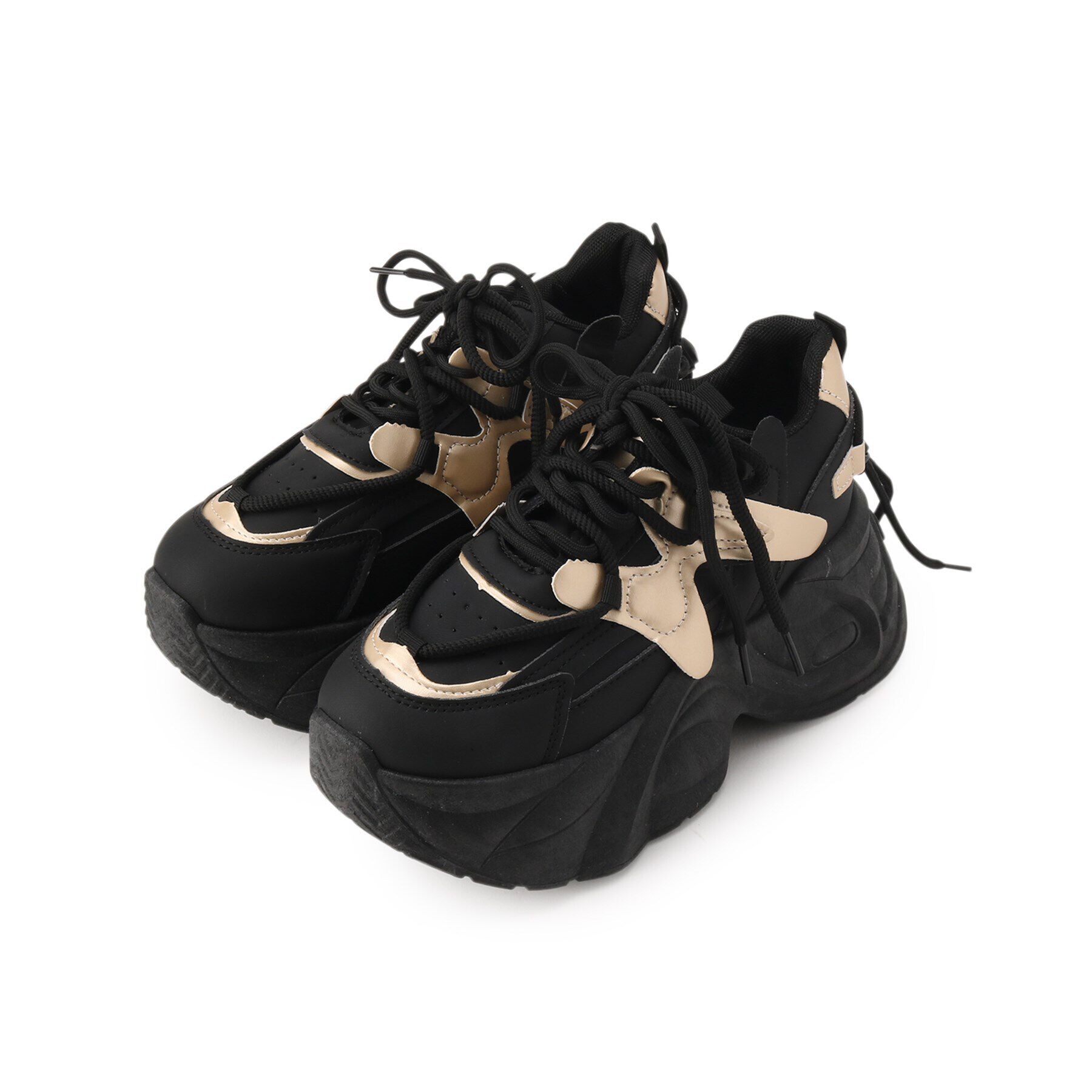 csT&P「厚底ボリューム底スニーカー」|スニーカー|ﾌﾞﾗｯｸ(019)