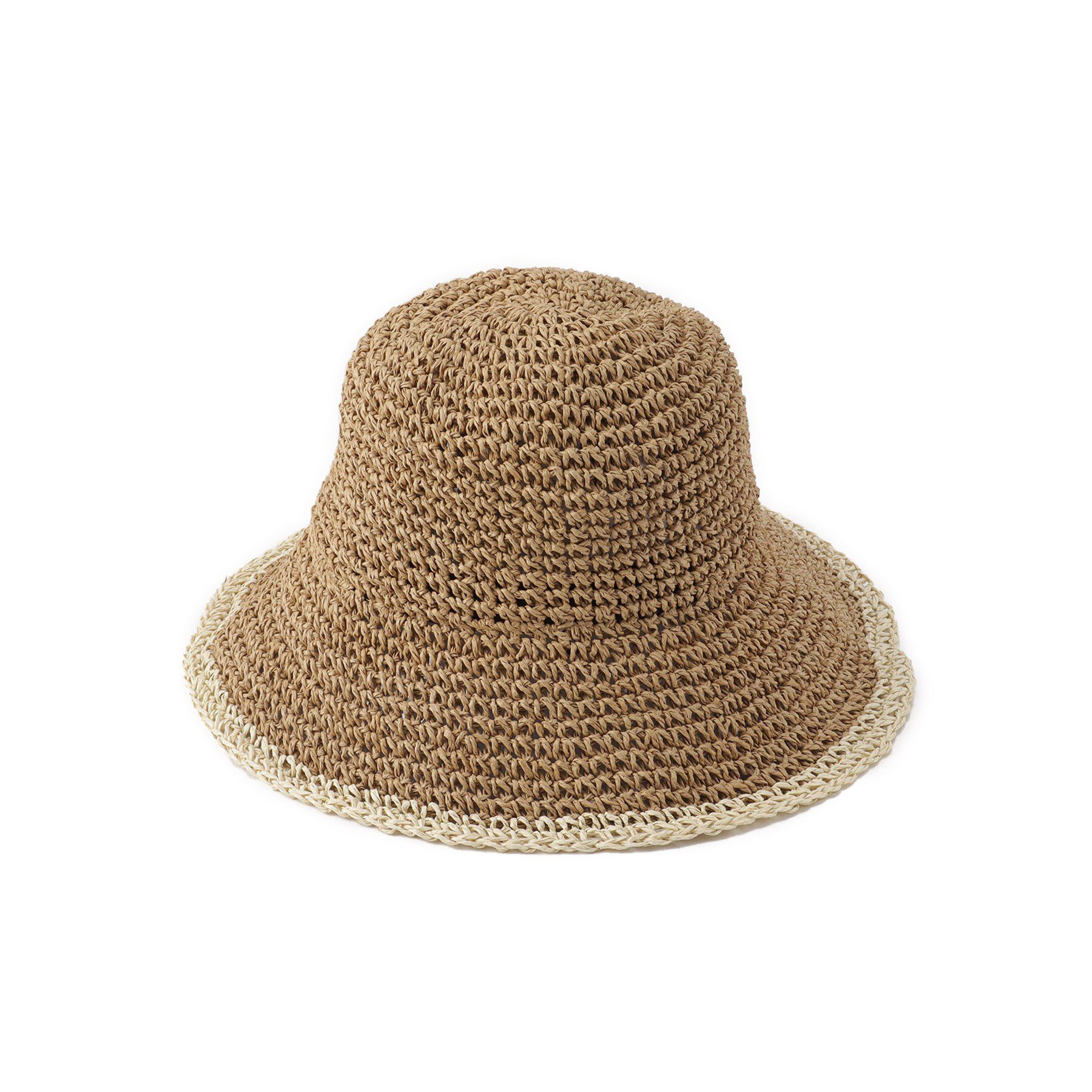 Grandedge「ライン細編みペーパーハット」|ハット|ベージュ(052)