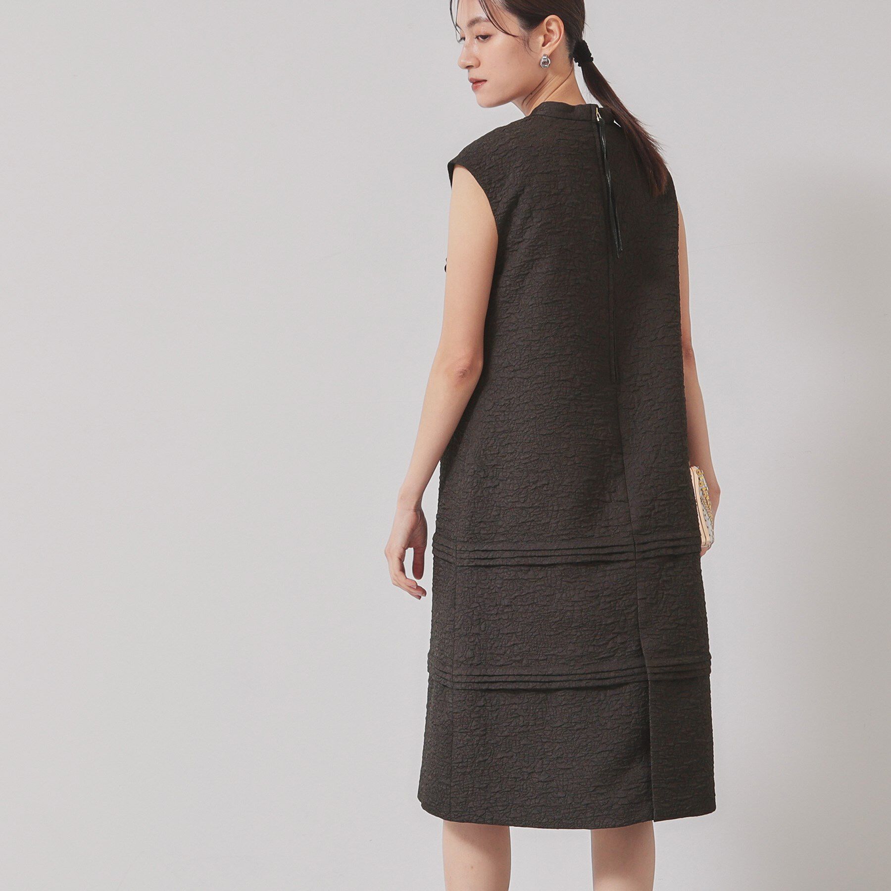 SunaUna「【お花モチーフ／チャイナカラー】タック切替ワンピース」|ワンピース|