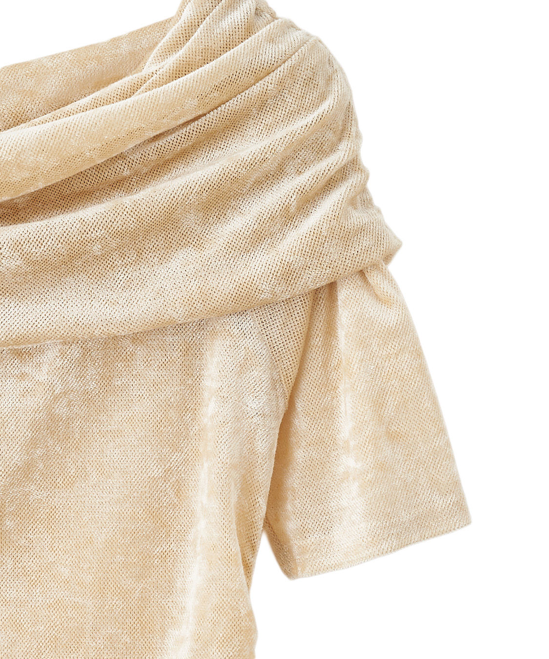 COCO DEAL「オフショルダーメッシュベロアトップス」|オフショルダー|