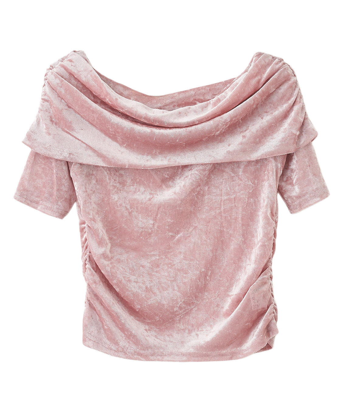 COCO DEAL「オフショルダーメッシュベロアトップス」|オフショルダー|