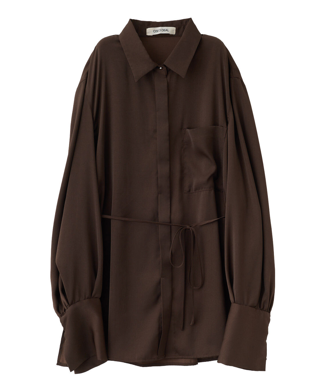 COCO DEAL「サテンタイ付きシャツ」|シャツ・ブラウス|ブラウン