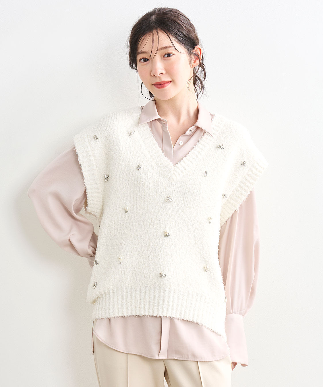 COCO DEAL「サテンタイ付きシャツ」|シャツ・ブラウス|