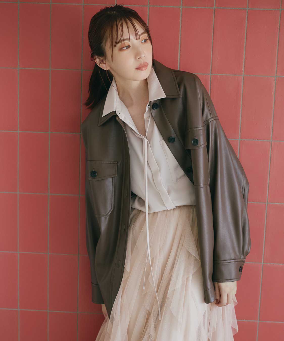 COCO DEAL「サテンタイ付きシャツ」|シャツ・ブラウス|