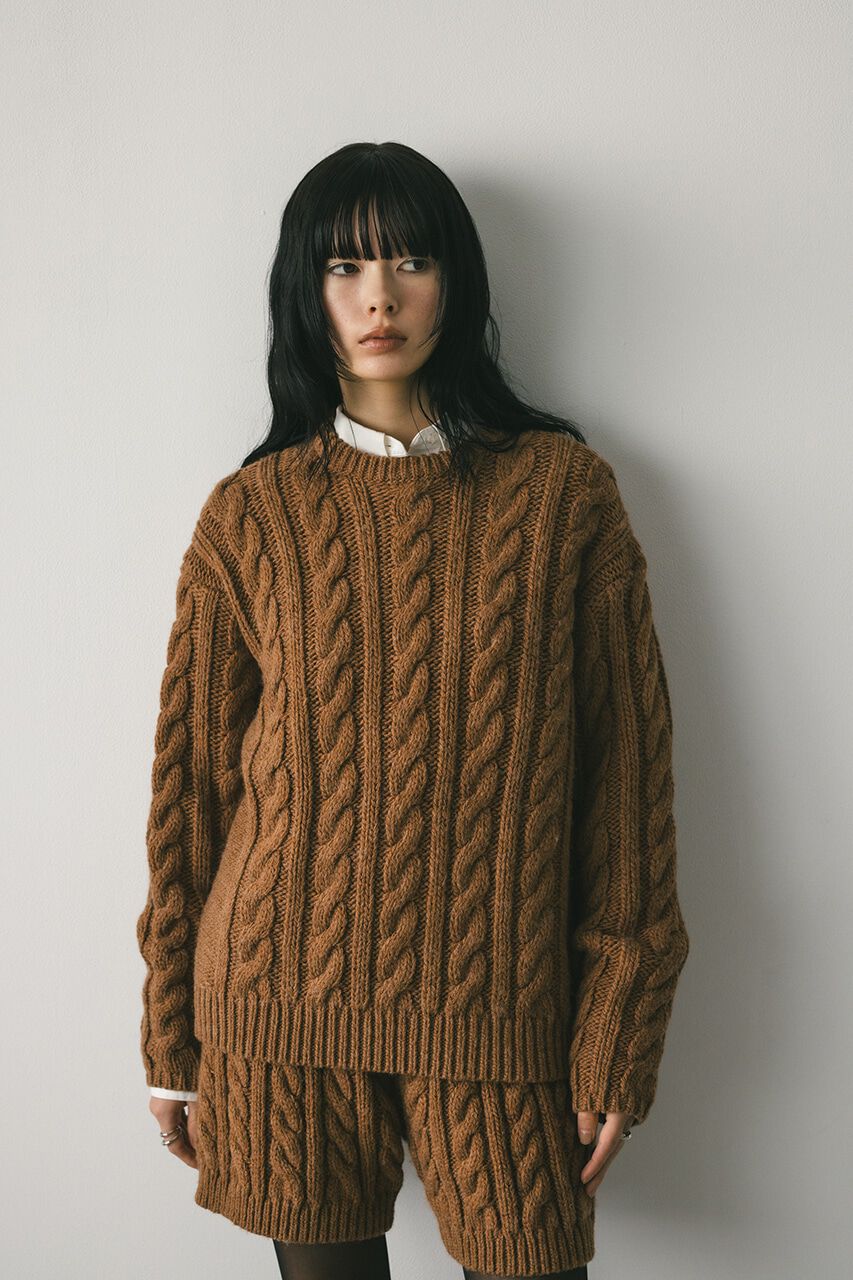 STYLEMIXER「ケーブルニュアンススリーブニット」|ニット・セーター|