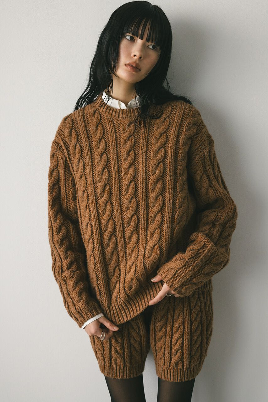 STYLEMIXER「ケーブルニュアンススリーブニット」|ニット・セーター|