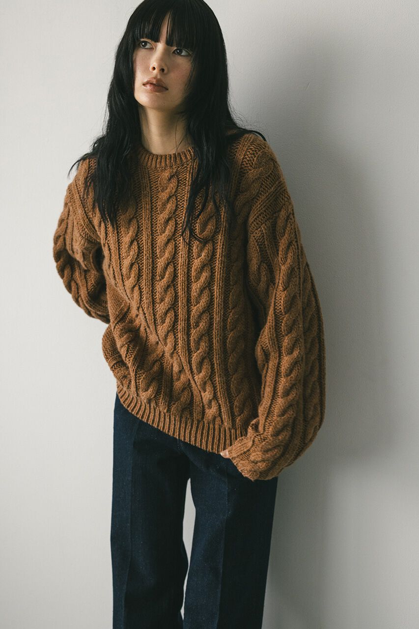 STYLEMIXER「ケーブルニュアンススリーブニット」|ニット・セーター|