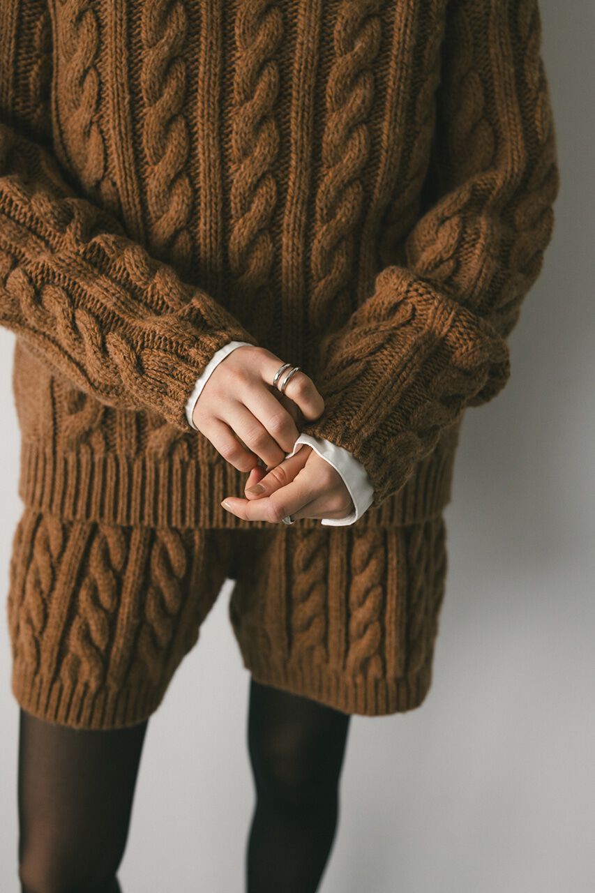 STYLEMIXER「ケーブルニュアンススリーブニット」|ニット・セーター|