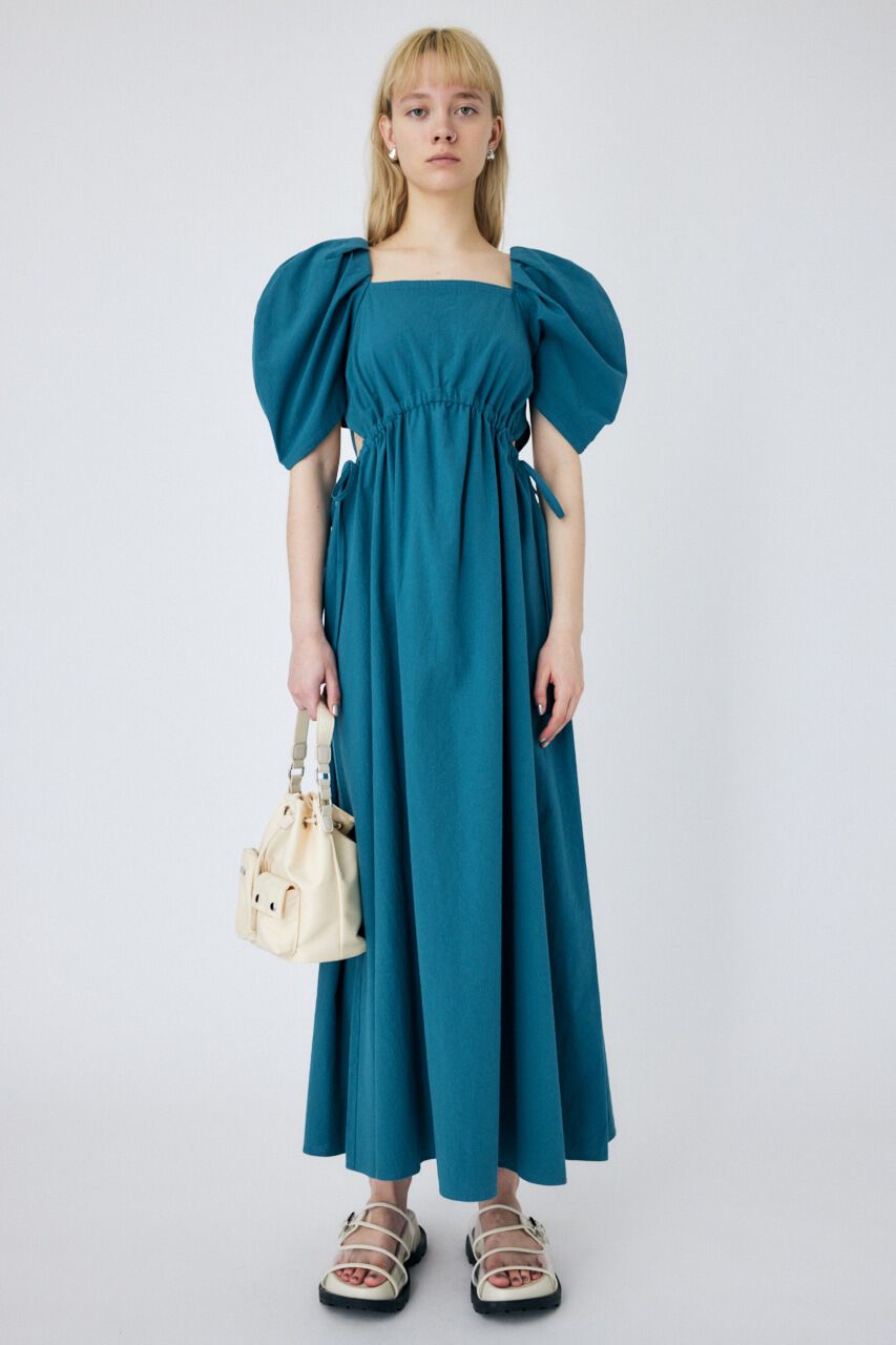 MOUSSY「TUCK VOLUME SLEEVE ドレス」|ワンピース|GRN