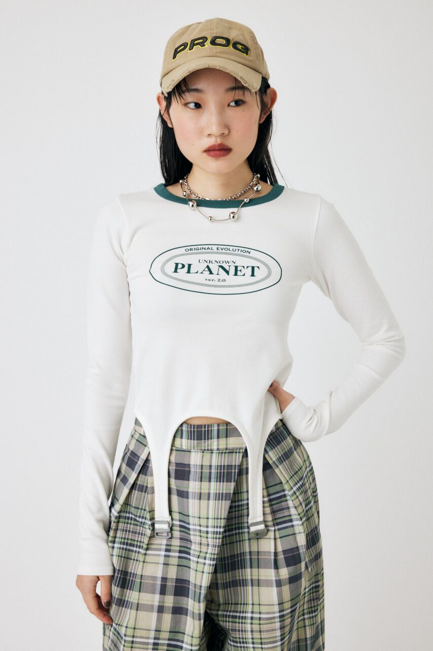 MOUSSY「GARTER DETAIL PRINT LS Tシャツ」|Tシャツ・カットソー|