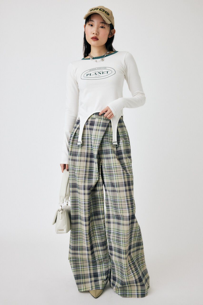 MOUSSY「GARTER DETAIL PRINT LS Tシャツ」|Tシャツ・カットソー|