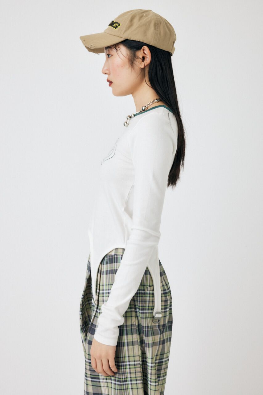 MOUSSY「GARTER DETAIL PRINT LS Tシャツ」|Tシャツ・カットソー|