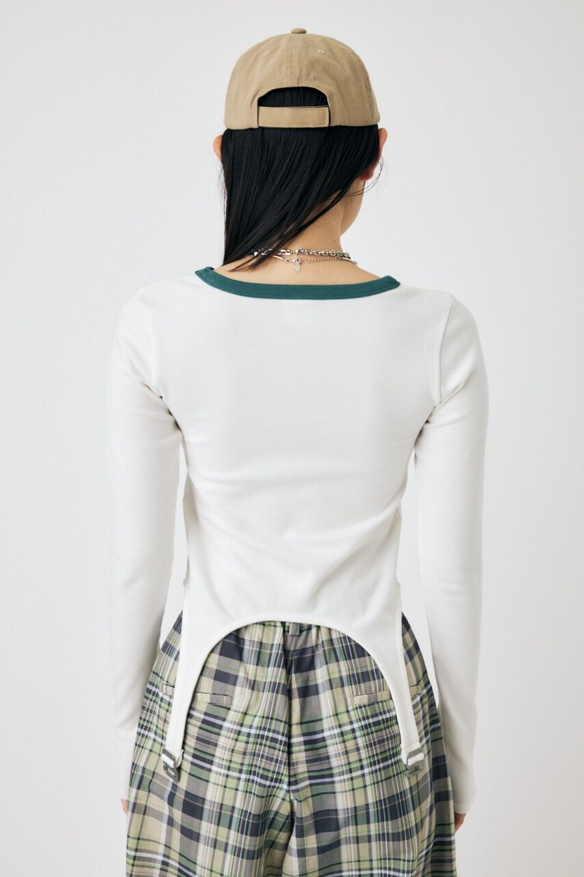 MOUSSY「GARTER DETAIL PRINT LS Tシャツ」|Tシャツ・カットソー|