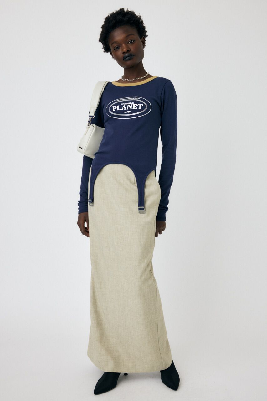 MOUSSY「GARTER DETAIL PRINT LS Tシャツ」|Tシャツ・カットソー|