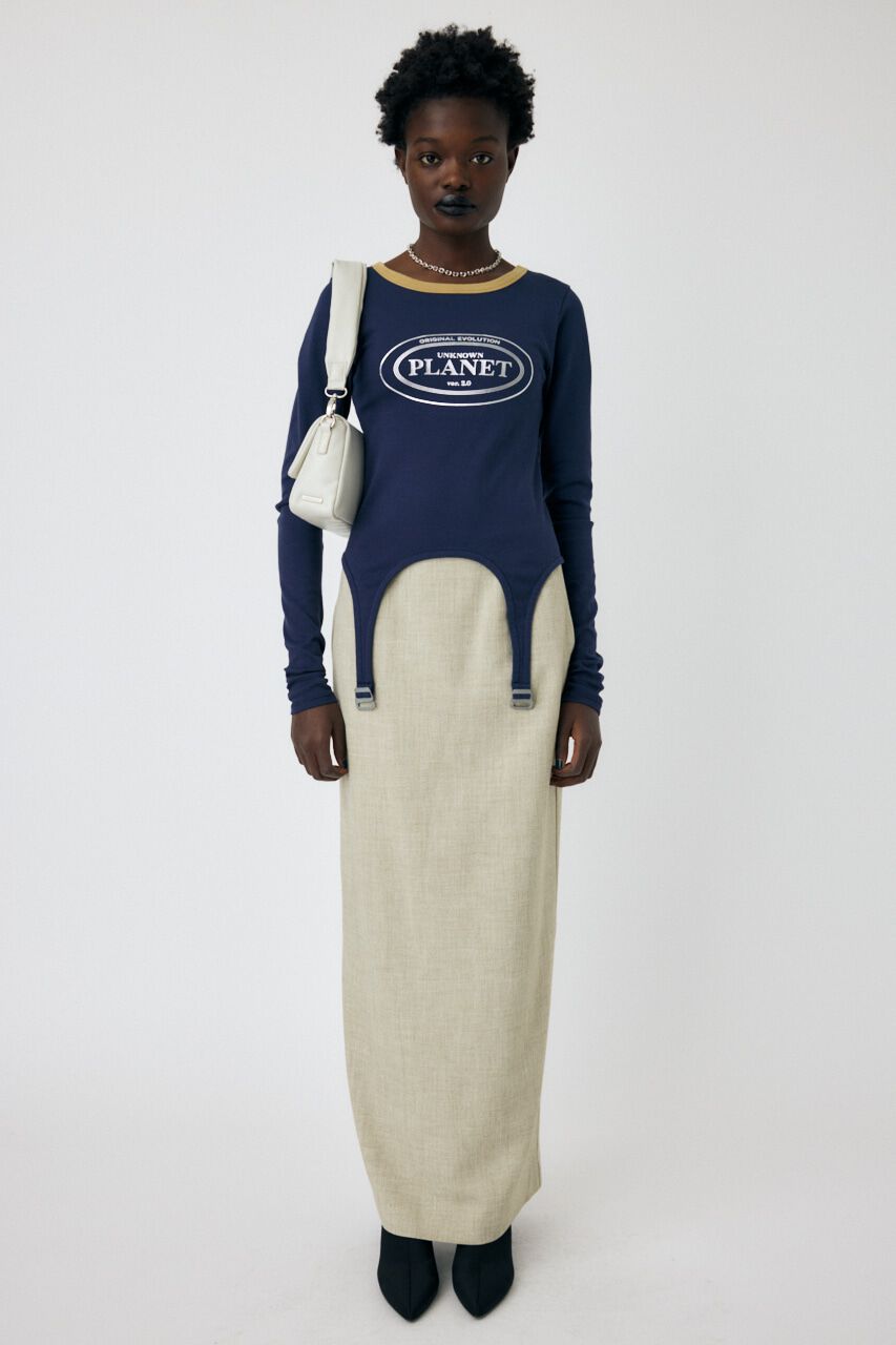 MOUSSY「GARTER DETAIL PRINT LS Tシャツ」|Tシャツ・カットソー|