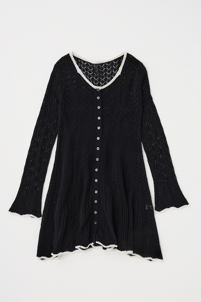 MOUSSY「EYELET LACE KNIT ミニドレス」|ワンピース|