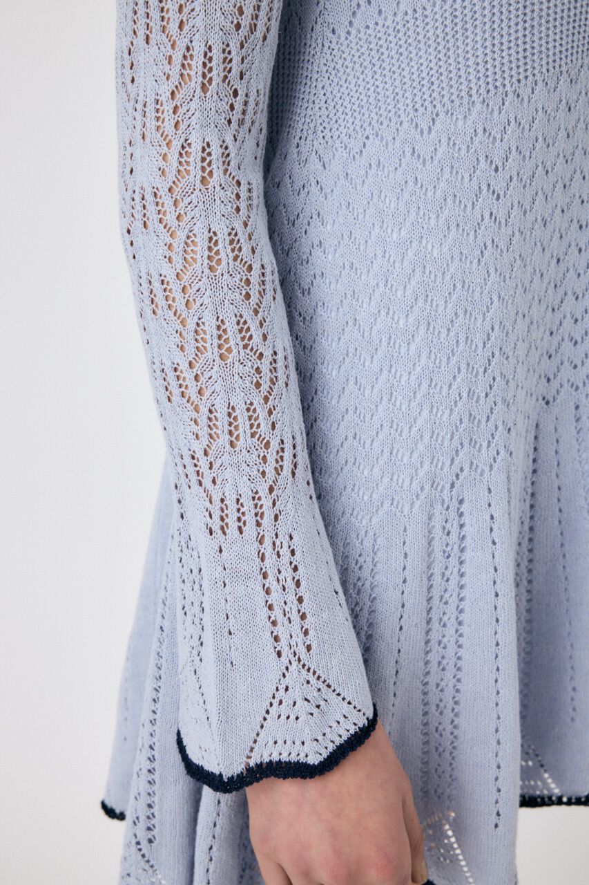 MOUSSY「EYELET LACE KNIT ミニドレス」|ワンピース|
