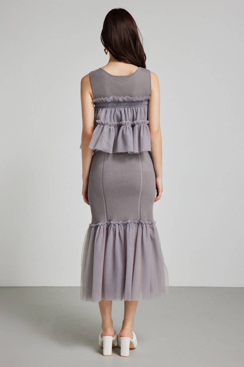 rienda「many wayチュールペプラムset Knit OP」|ワンピース|