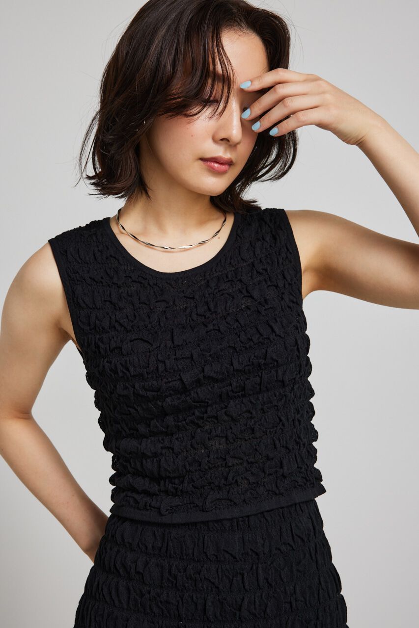 rienda「ポップコーンニットトップス」|タンクトップ|