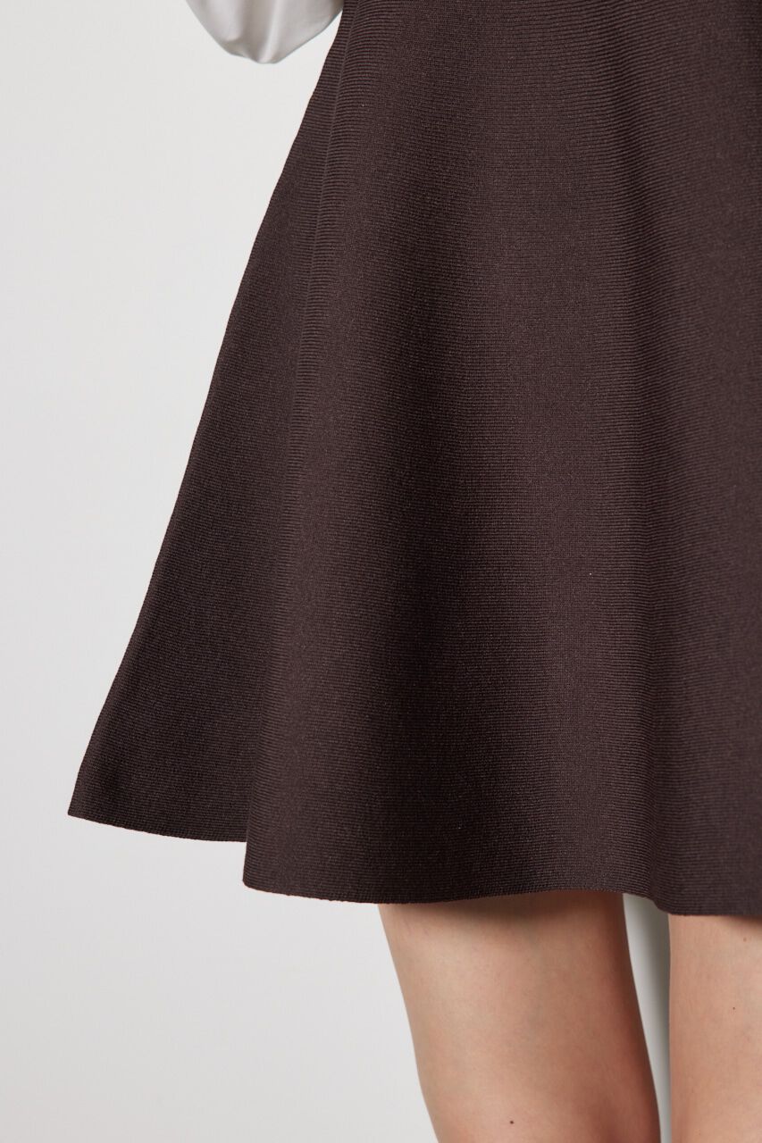 rienda「シャツドッキングフレアニットミニワンピース」|ワンピース|