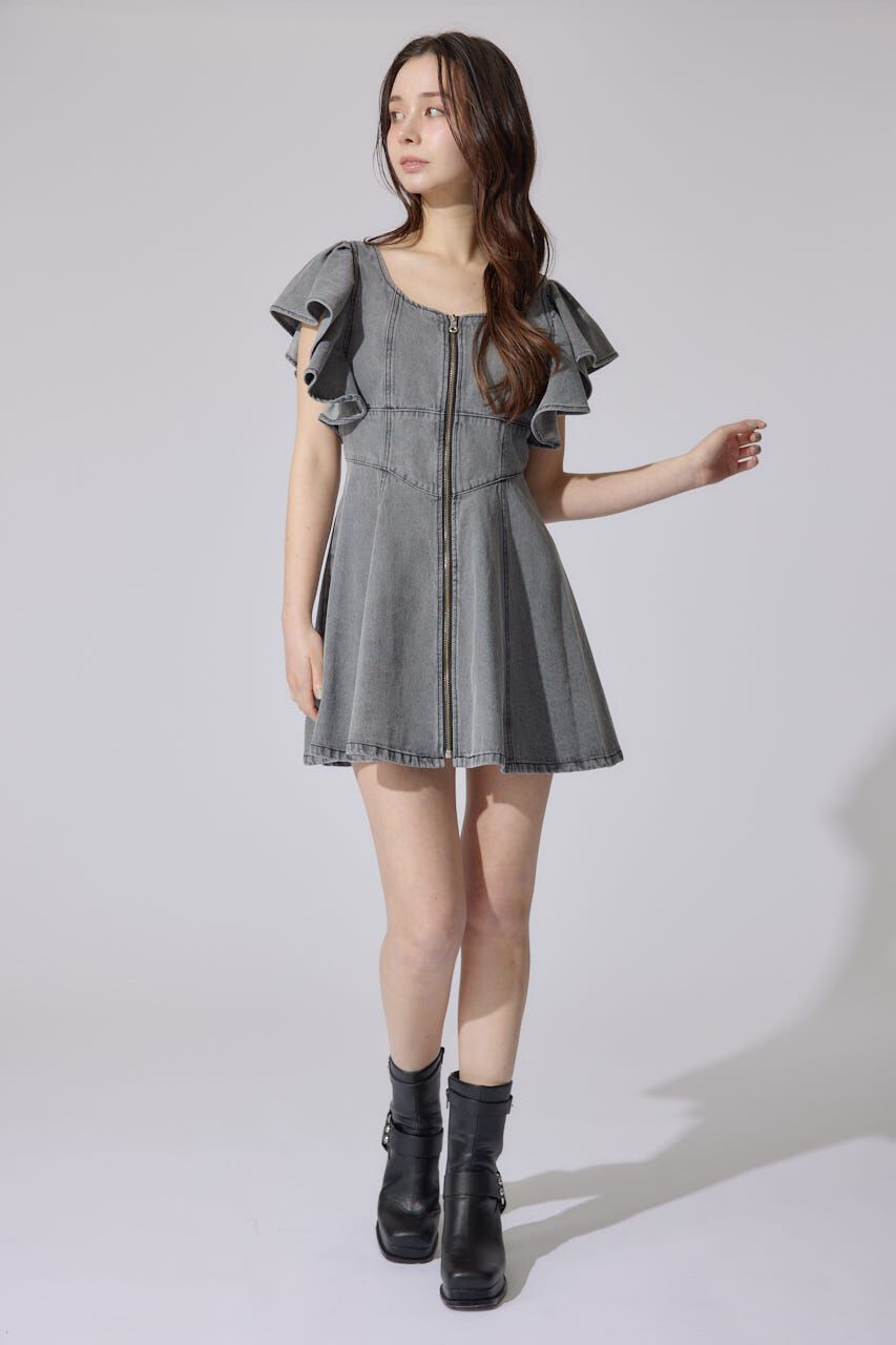 rienda「フリルスリーブミニワンピース」|ワンピース|