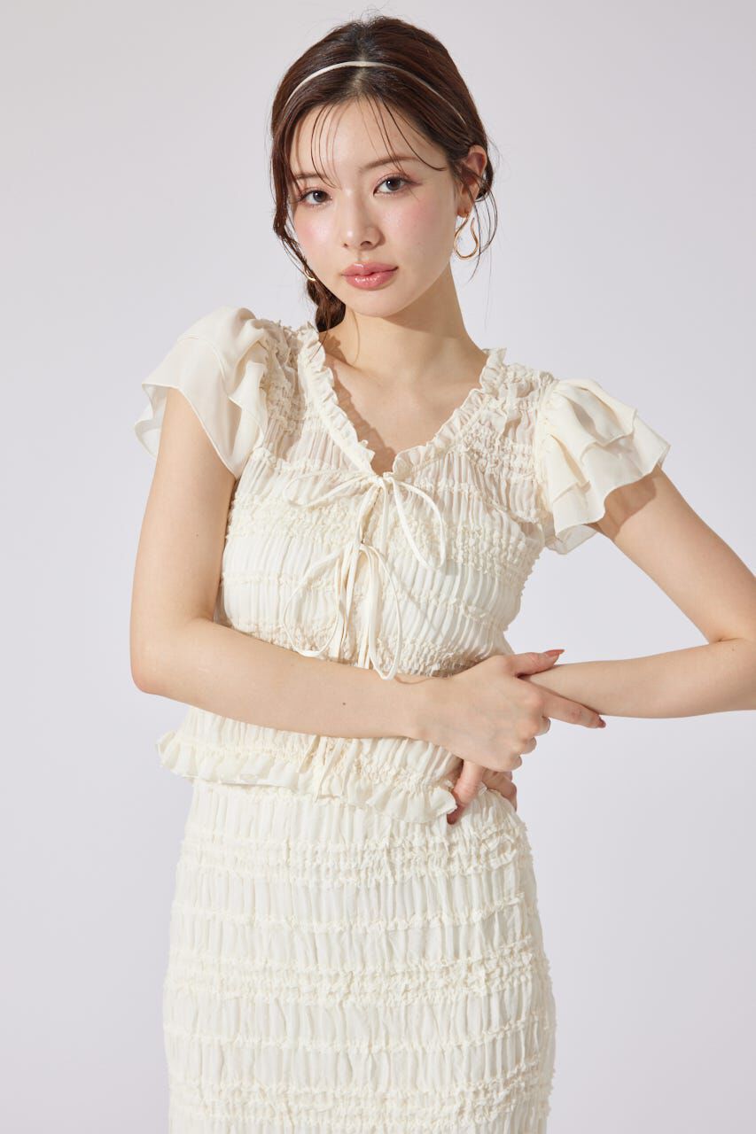 rienda「シャーリングカットトップス」|シャツ・ブラウス|