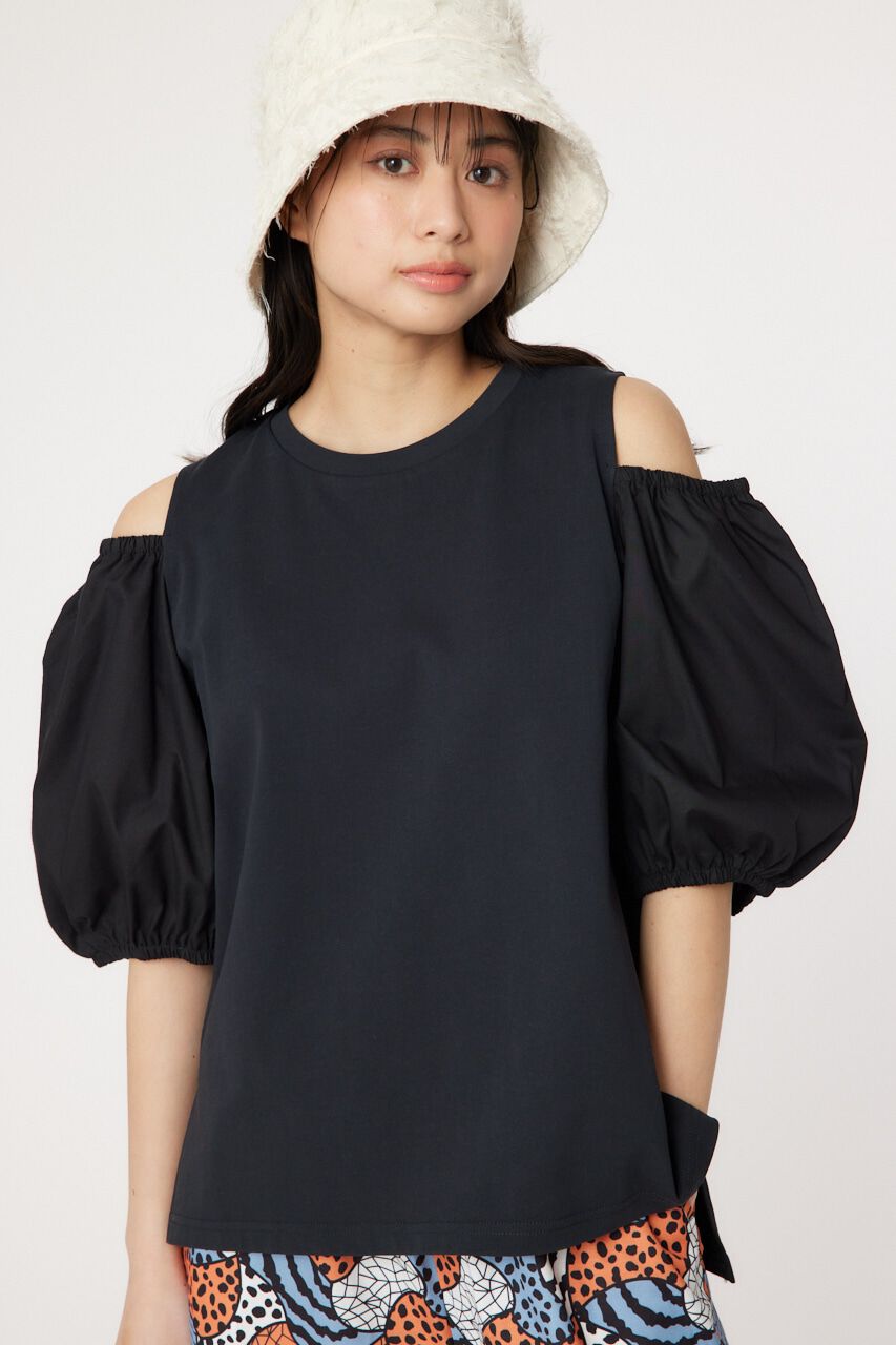 RODEO CROWNS「肩空きドッキングプルオーバー」|Tシャツ・カットソー|BLK