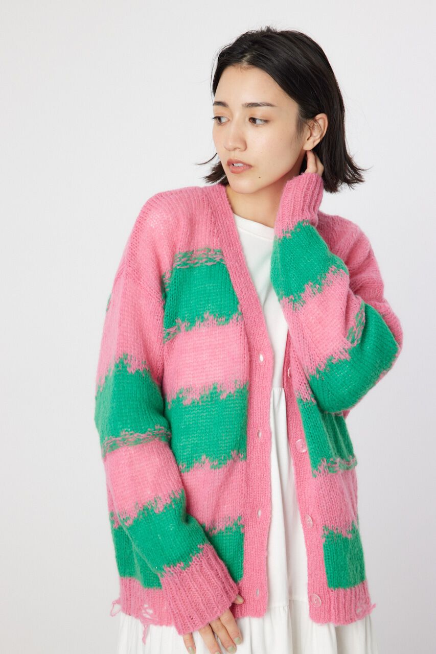 RODEO CROWNS「Grunge Border Knit カーディガン」|ニット・セーター|