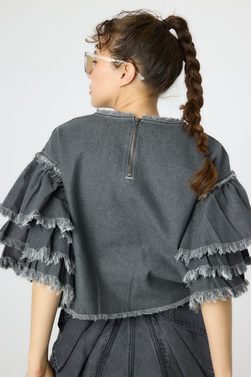 RODEO CROWNS「アームフリルデニムトップス」|Tシャツ・カットソー|