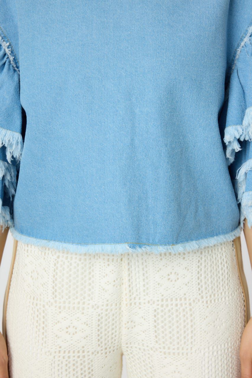 RODEO CROWNS「アームフリルデニムトップス」|Tシャツ・カットソー|