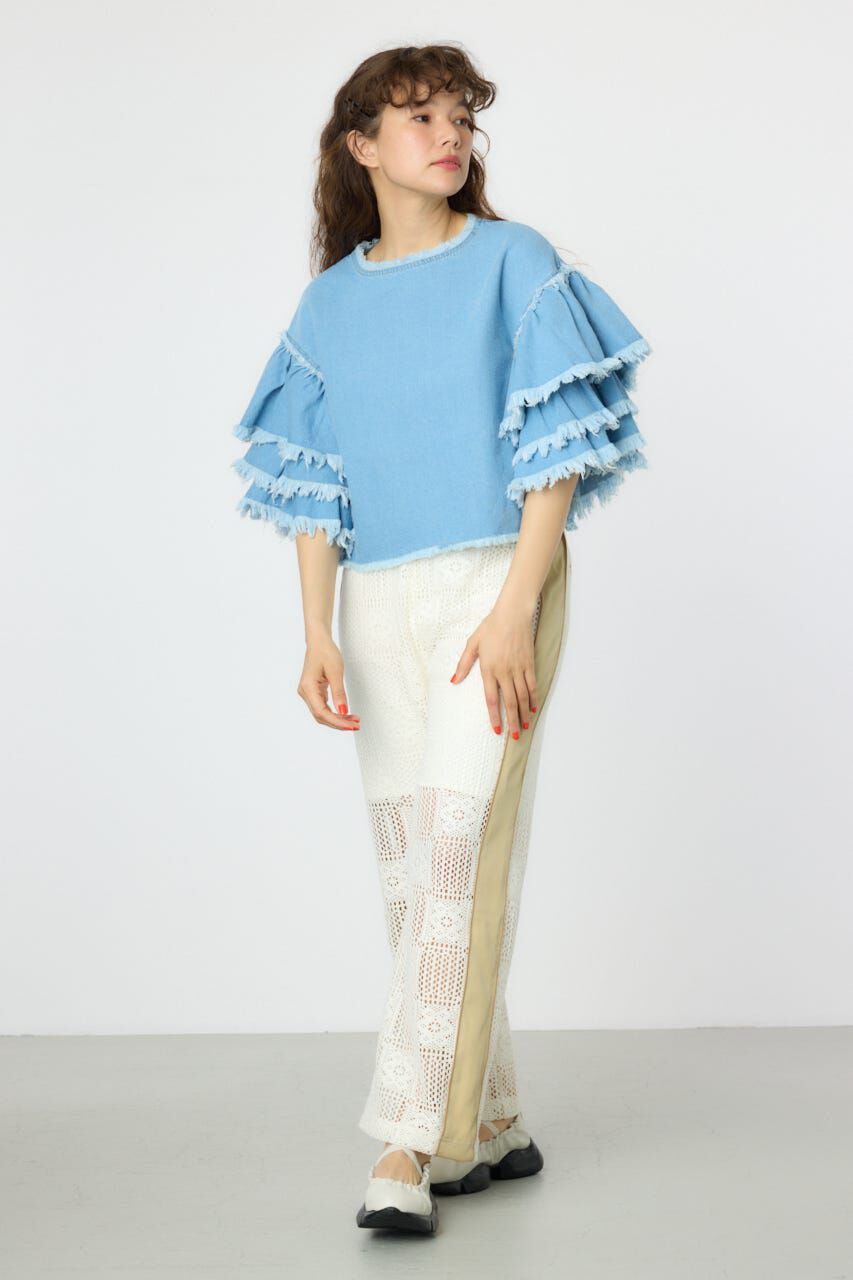 RODEO CROWNS「アームフリルデニムトップス」|Tシャツ・カットソー|