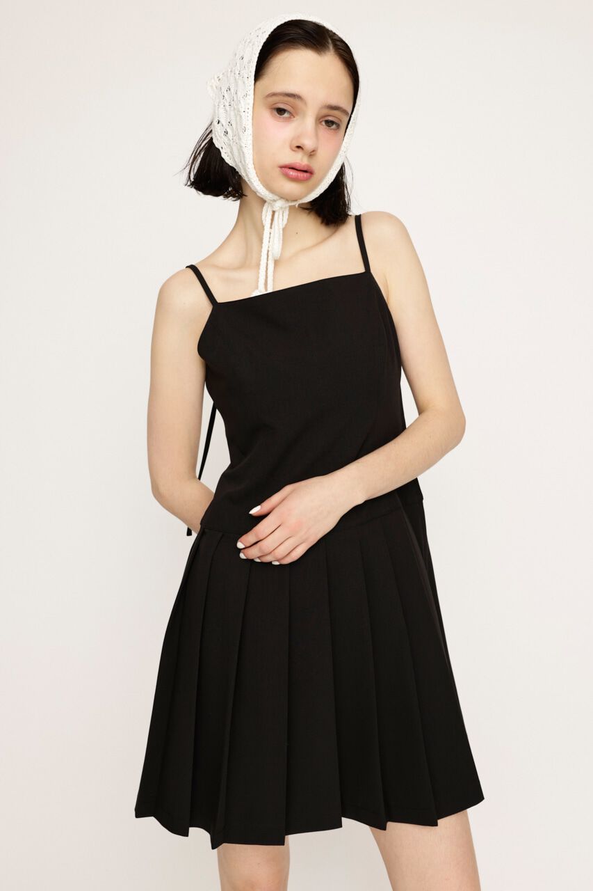 SLY「PLEATS CAMI ショートワンピース」|ワンピース|BLK