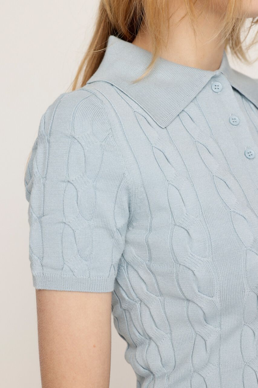 SLY「CABLE POLO KNIT トップス」|ニット・セーター|