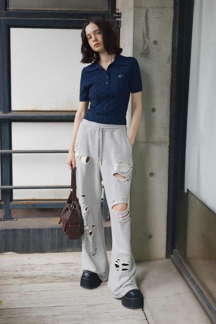 SLY「CABLE POLO KNIT トップス」|ニット・セーター|